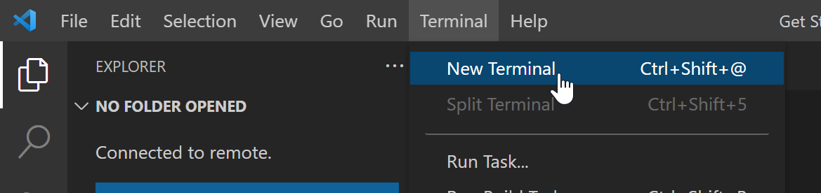 新しいター  ミナルを開く